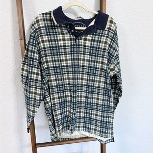 Vintage Haggar Men'sPlaid Sweater - Blue and White